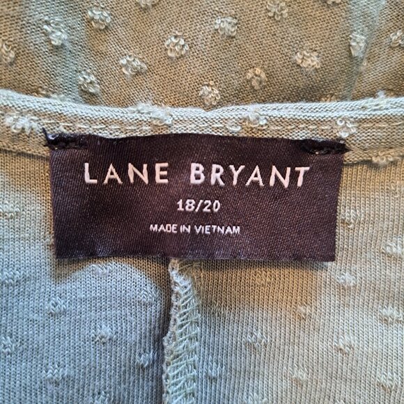 Lane Bryant Green Swing Flutter Sleeve Clip Dot Babydoll Top Plus Size 18/20 - Picture 6 of 7